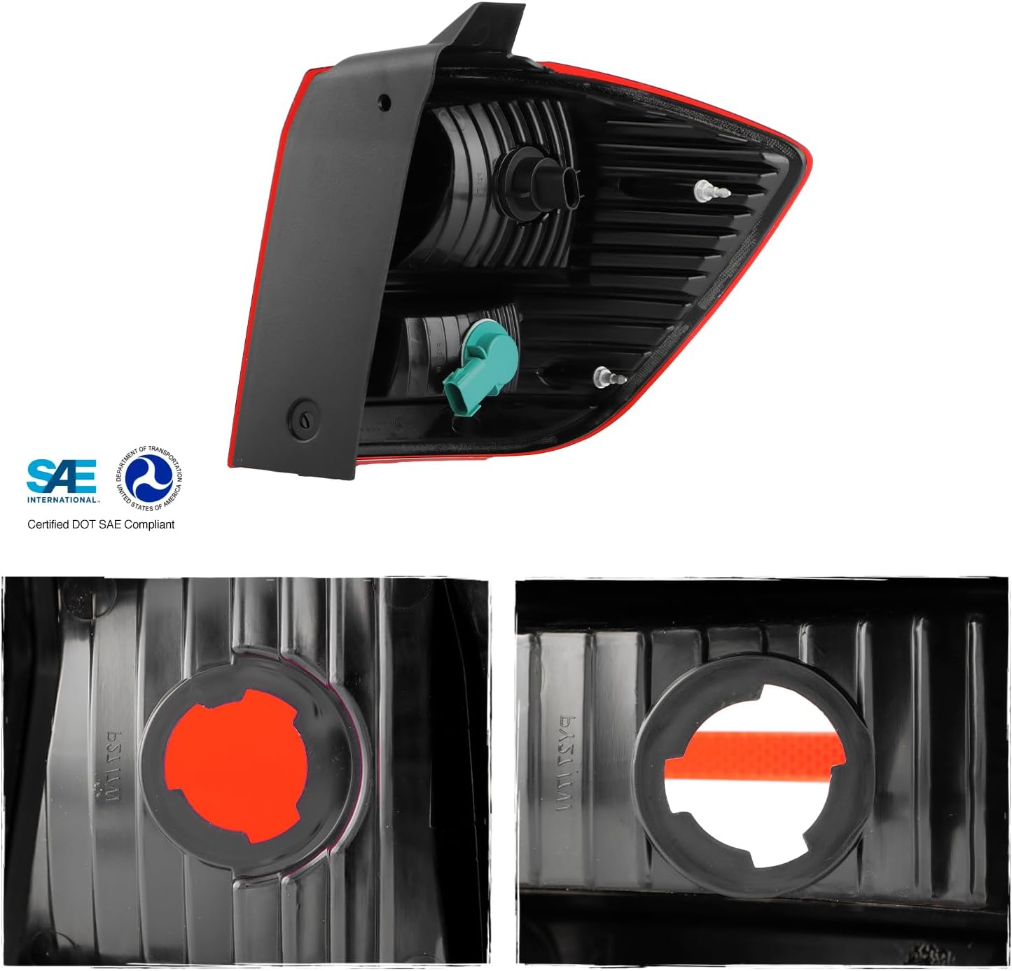 AKKON - Fits 2009-2020 Dodge Journey [Halogen Type] Chrome Red Tail Light Outer Driver Left Side Replacement