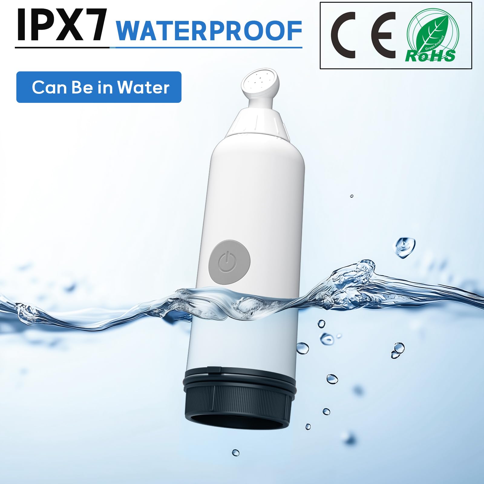 BIGCOW Przenośny elektryczny bidet, 3 dysze prysznicowe, IPX7, regulowane ciśnienie i akumulator, higiena intymna, po porodzie, hemoroidy (czarny)