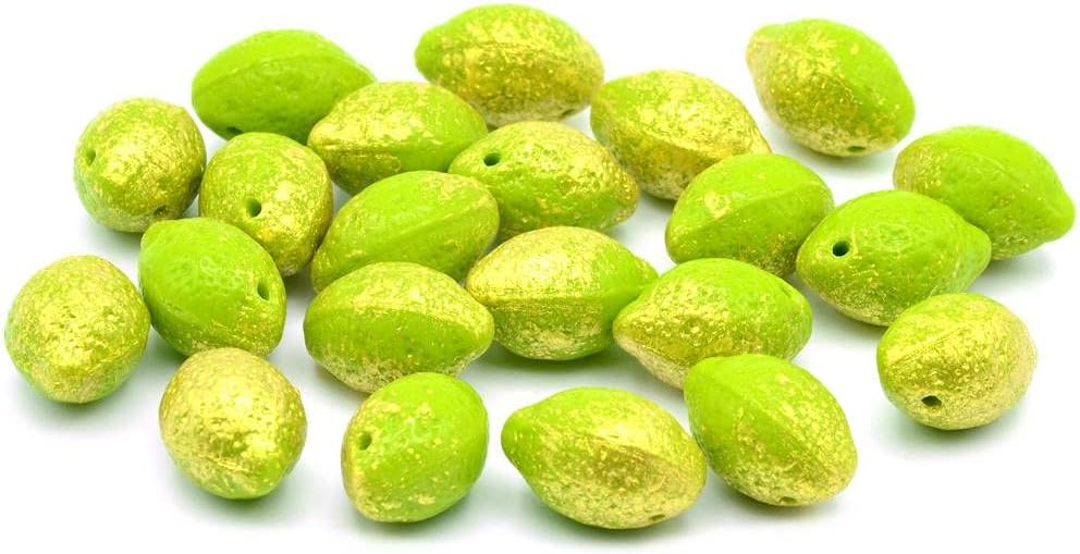 150pcs Lemon Beads 14 x 10 mm, Opaque Green 56902 (53400-56902), Bohemia Crystal Glass, Czechia 11164208