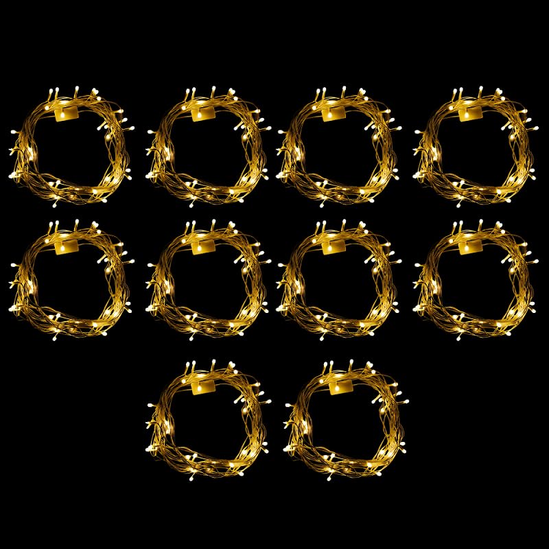 Image of Lexton Led String Light Plug Sourced 11 Meter, 40 High Pixel LED, 8MM Led Bulb, Suitable for Indoor & Outdoor Decorations, Diwali, Christmas, Wedding, Party, (Ultra Warm White, Pack of 10)