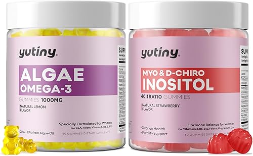 Gomitas veganas con omega 3 de mio-inositol y D-Chiro Inositol para mujer