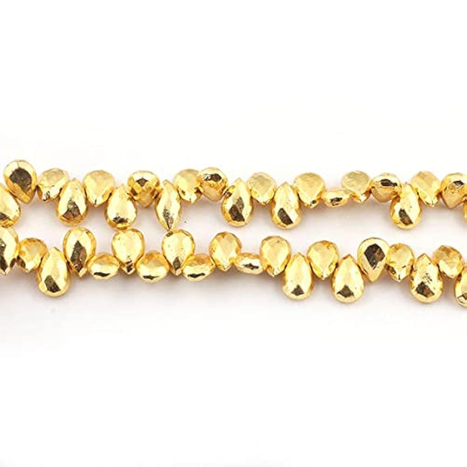 Pyrite dorée facettée en poire LKBEADS pour création bijoux 11x8mm SB882