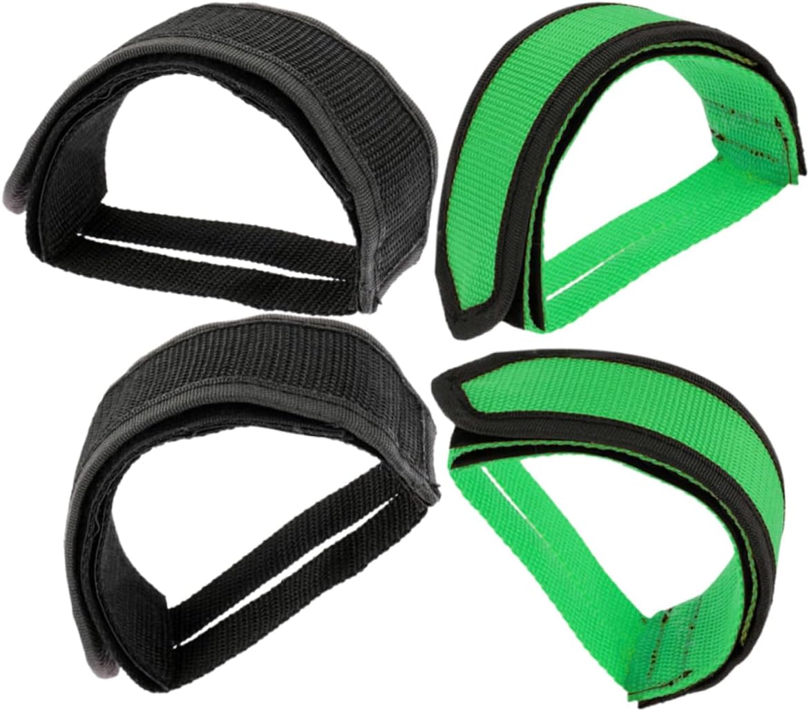 BESPORTBLE 4Pcs Slip Bike Pedal Straps Durable Foot Straps for Exercise Mountain Biking Adjustable Fit for All Shoe