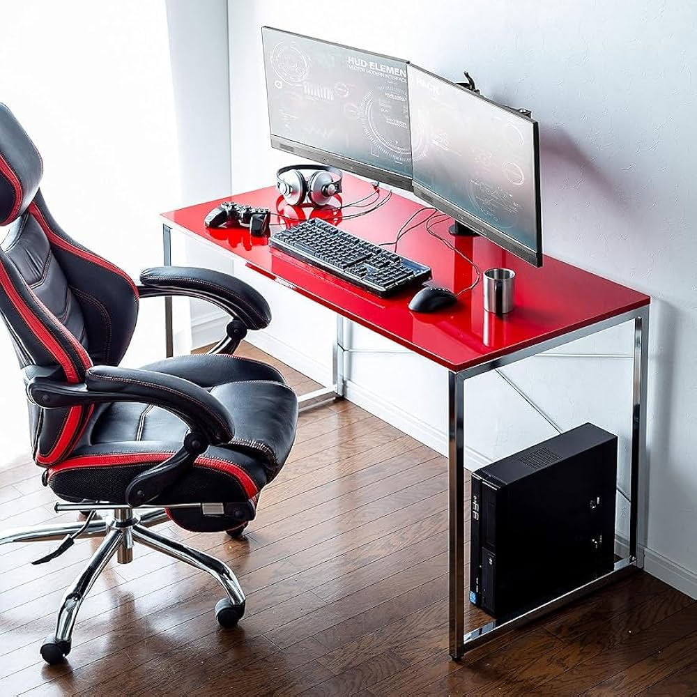 Amazon | パソコンデスク 光沢天板 120cm幅 奥行60cm ゲーミング