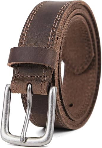 VATAN Men's Full Grain Leather Casual Every Day Jeans Belts, Handmade Men Leather Belt with Gift Box - 64% off