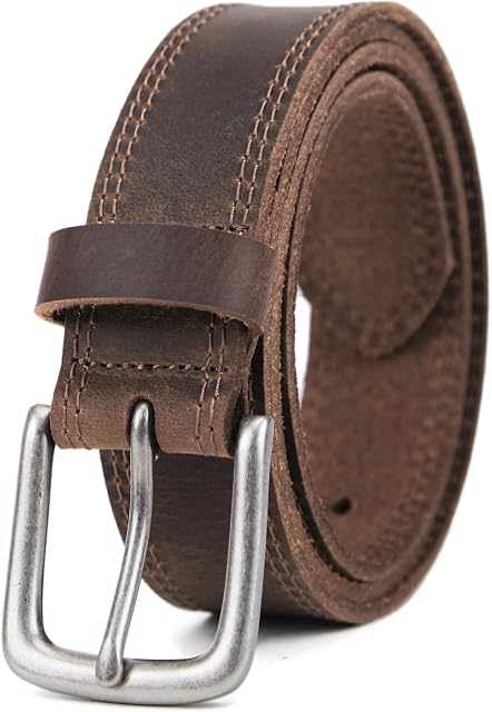 VATAN Ceintures en cuir véritable pour hommes tous les jours, 35mm Ceinture en cuir homme fait main avec boîte cadeau