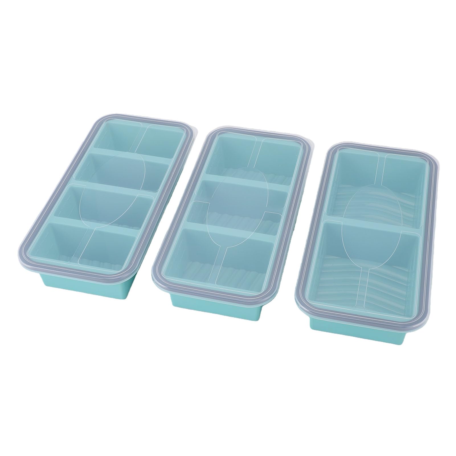 Yosoo Health Gear Lot de 3 Bacs de Congélation avec Couvercles en (BLUE)