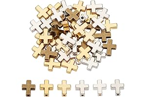 60Pcs 15mm Cross Spacer Beads for Bracelets Making