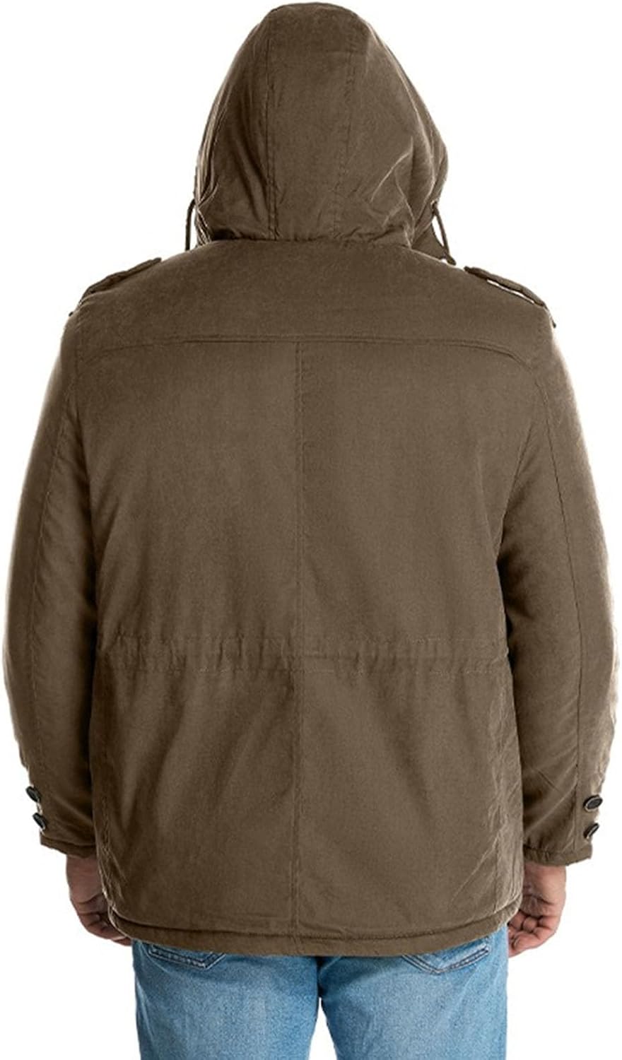 Men's Winter Jacket Sherpa Lined Hooded Parka, Water-Resistant Windproof Warm Coat for Snowboarding & Outdoor