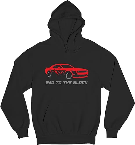Miniatura 4 de Tee Hunt Dodge Challenger SRT Demon Sudadera con capucha American Muscle Car Hemi, Negro -