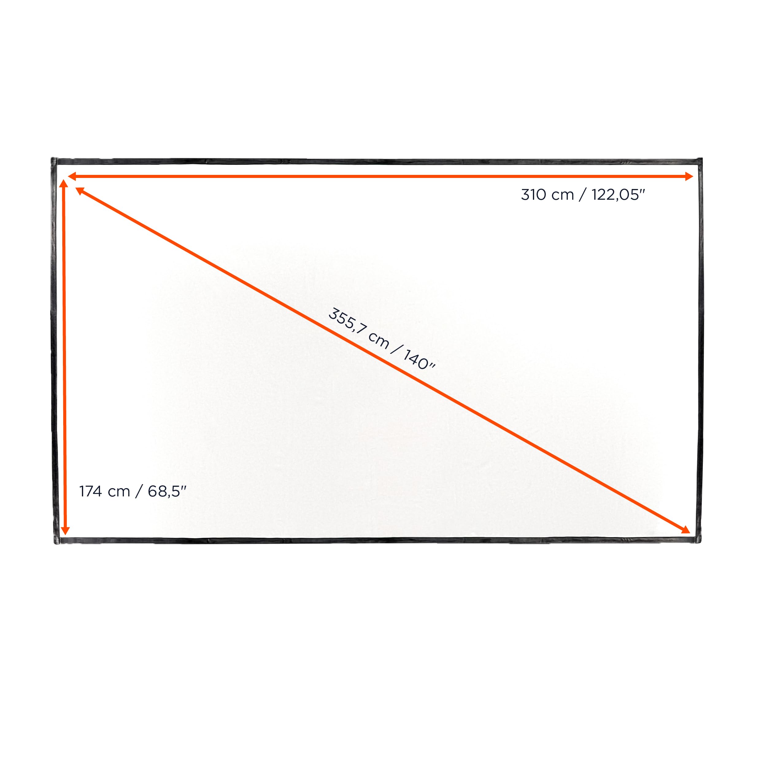 celexon INF200 front projection replacement screen fabric 140" | 310x174 cm 16:9 | compatible with INF200 inflatable projector screen | 4K Full HD | events, movies, gaming
