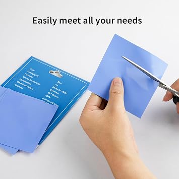 4 Pack Thermal Pads: 100x100x0.5mm 1mm 1.5mm 2mm Highly temperature Heat Resistant 6.0 W/mK Silicone Thermal Pads for PC Laptop Heatsink CPU GPU LED SSD IC, SMD cooler