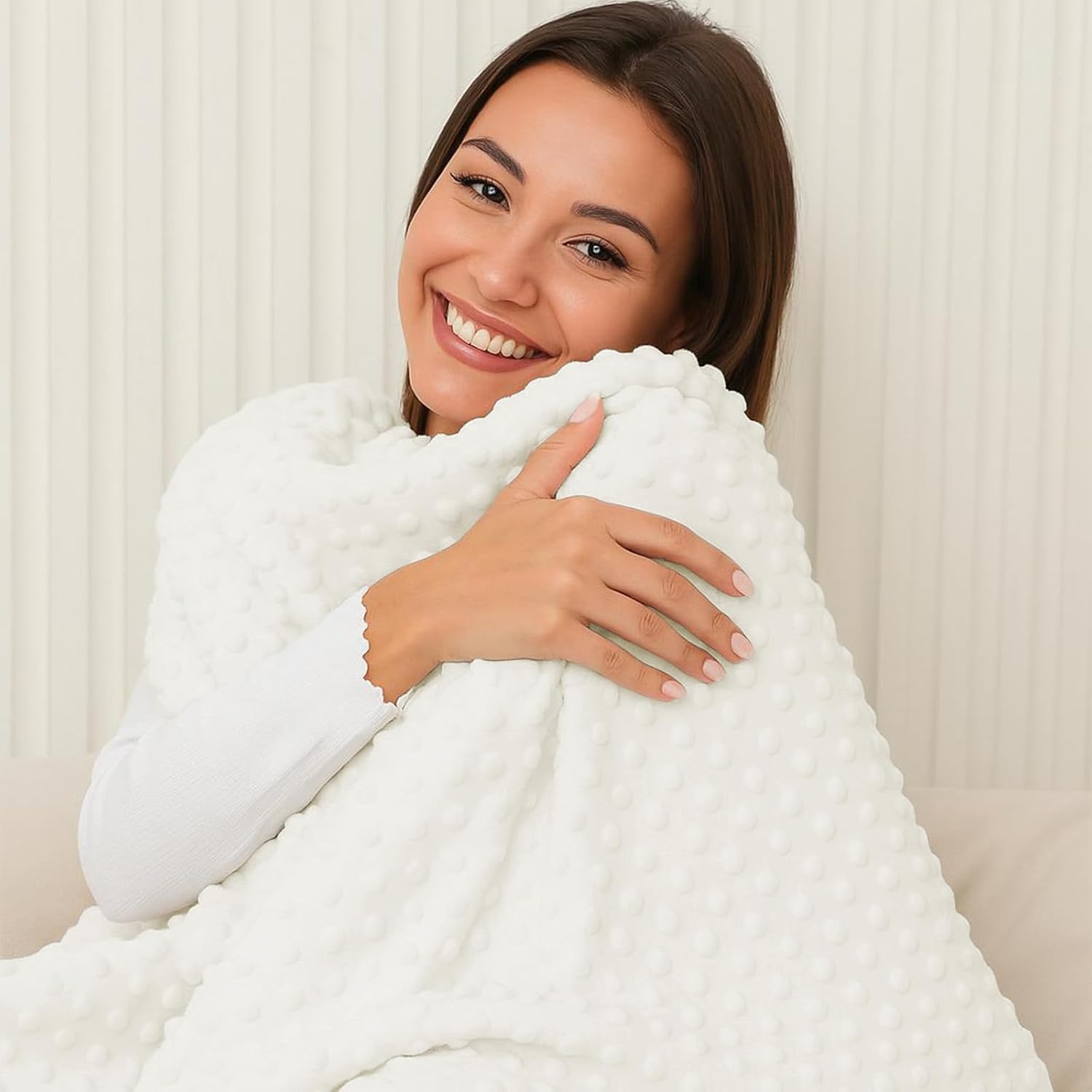 Grounding Blanket, Grounding Fleece Throw with Silver Conductive Layer - Natural Relaxation for Sleep Support, Tension Release,Comfort (Includes Grounding Cord) (White, 50 * 60in) - Image 3