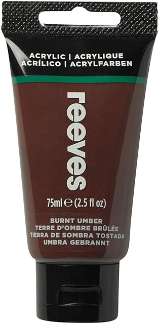 Reeves Acrylic Paint-75 ml, Burnt Umber, 75 ml (Pack of 1)