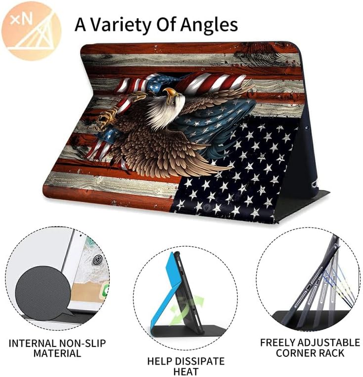 FUYOCWE for Amazon Fire Max 11 Tablet Case (13th Generation,2023 Release),Multi-Angle Slim Folio Stand Smart Cover Cases for Amazon Kindle Fire Max 11 inch 13th Gen-Bald Eagle with Flag