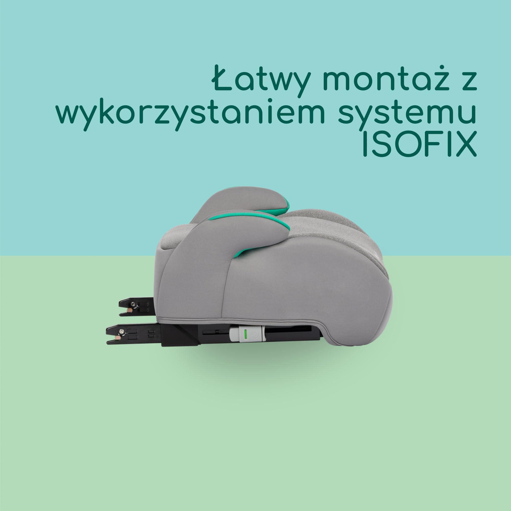Bebeconfort Manga i-Fix, Booster dla starszaka, Fotelik typu booster z miękką poduszką i systemem ISOFIX, Lekki wyściełany fotelik dla starszaka, 6–12 lat, 22–36 kg, 128–150 cm, Tinted Gray