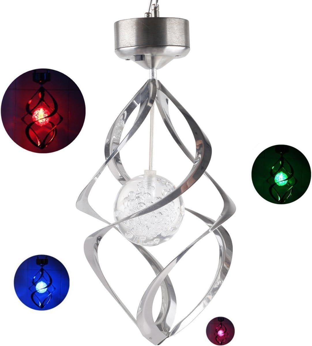 Led Solar Light Outdoor Novel Solar Wind Turn Lamp IP65 Garden Lights Landscape Balcony Window Hanging Lighting Decoration Color Changing