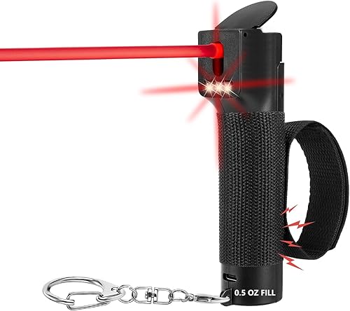 Miniatura 1 de Juego de alarma personal de autodefensa 3 en 1 para mujer, gel pimienta de máxima resistencia y luces estroboscópicas y sirena de 130 dB, tinte de