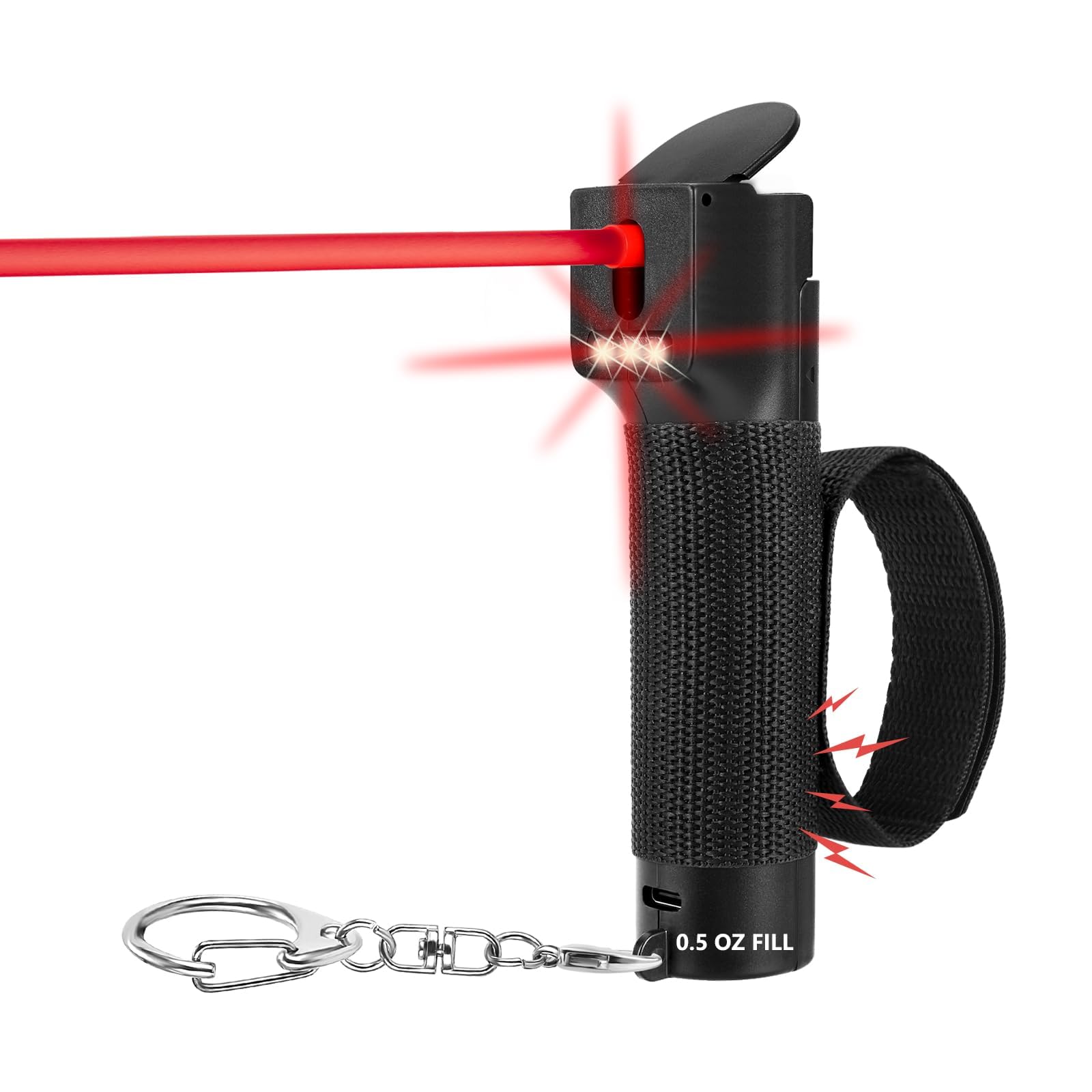 3-in-1 Pepper Spray Self Defence Personal Alarm Set for Women, Max Strength Pepper Gel & Strobe Lights & 130 dB Siren, UV Marking Dye & Flip-top Cap & Adjustable Hand Strap for Runner Jogger