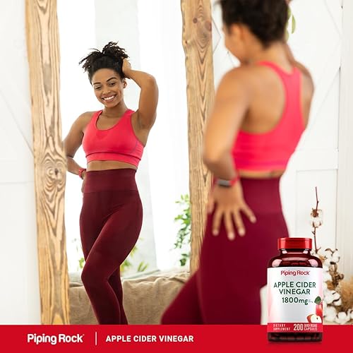 Miniatura 6 de Piping Rock Cápsulas de vinagre de sidra de manzana 1800 mg | 200 píldoras | Fórmula potente | Suplemento ACV para hombres y mujeres | Sin OMG, sin