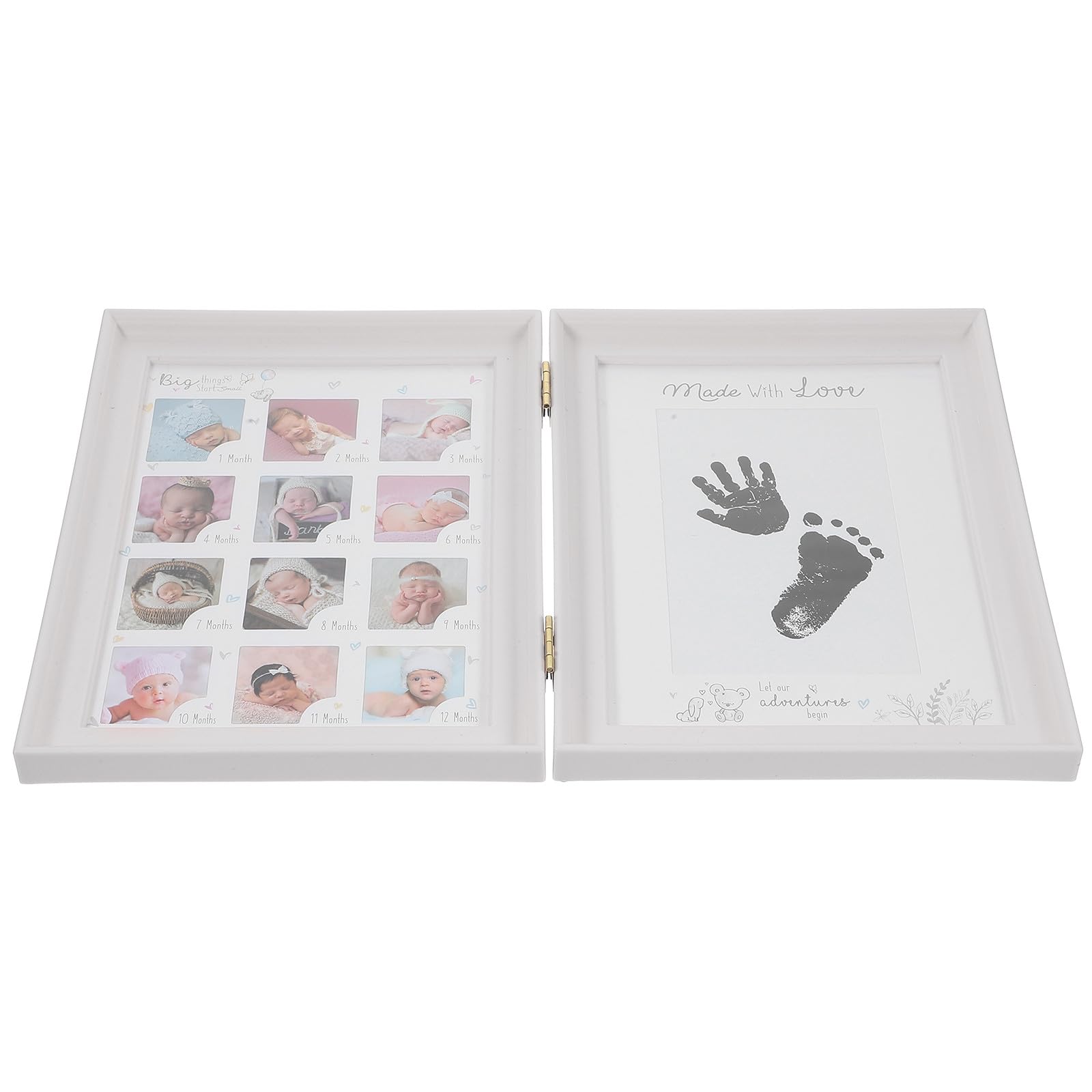 Cadre photo bébé kit empreintes mains et pieds blanc pour souvenir