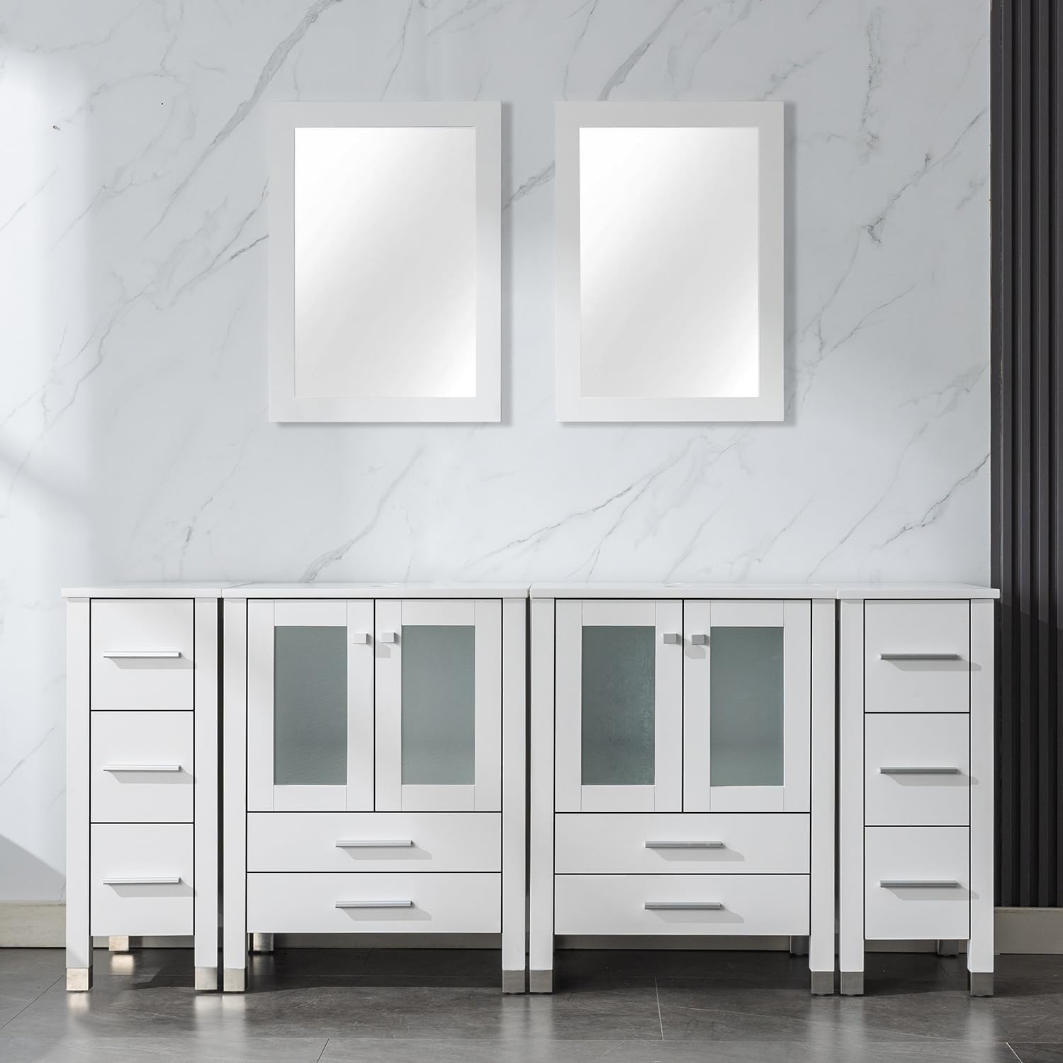 LUCKWIND 72" Double Bathroom Vanities Elegant Series with