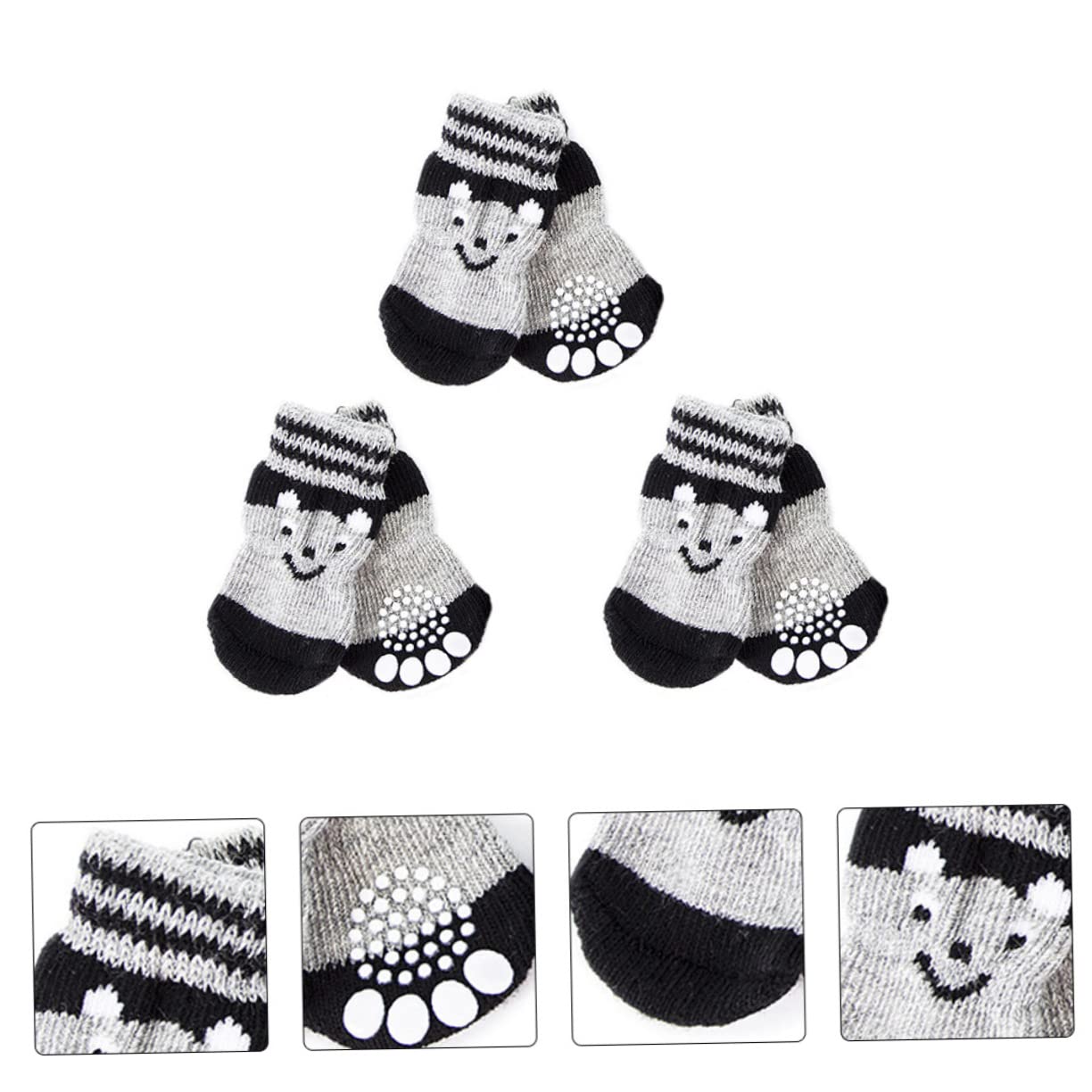Kisangel 9paare rutschfeste Hundesocken Für Kleine Hunde Gemütliche Baumwollsocken Für Indoor-pfotenpflege Anti-rutsch Design Süße Motive Für Glattböden
