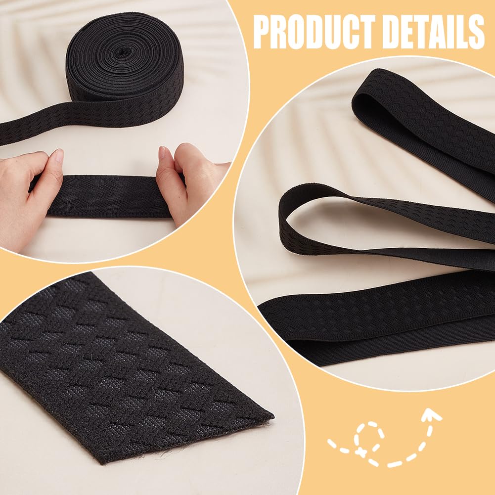 Cinta Elástica Negra De 30 Cm X 1 M Para Manualidades, Costura Y Accesorios De Pelo