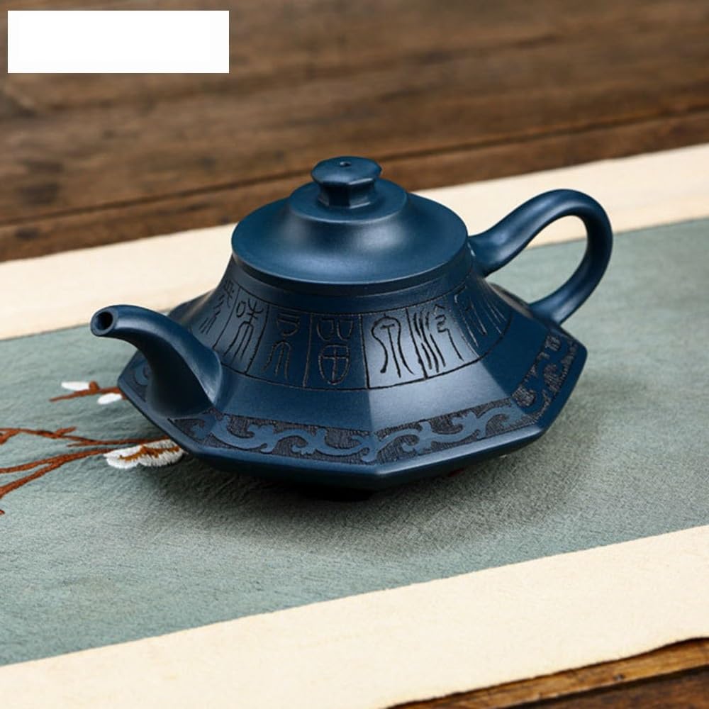Teiere Teiera in Argilla Viola da 260 ml Teiera intagliata a Mano Infusore for tè con Fango Azzurro Accessori for tè Zisha Cinese Teiere Caffettiera Teiera