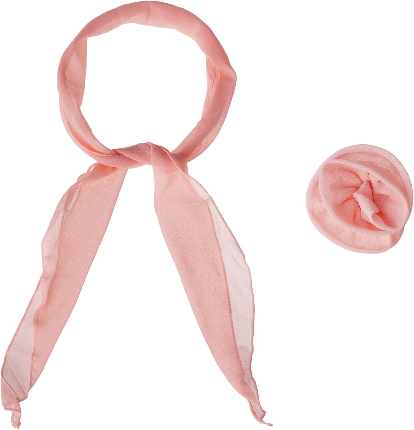 chiffon scarf for women neck scarf with removable flower for halloween costume accessory pink