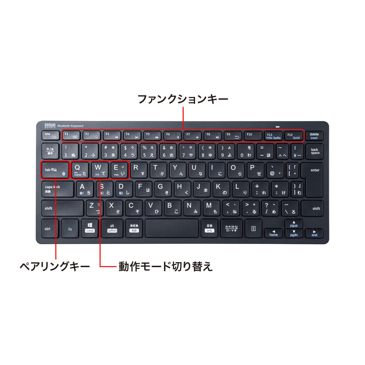 Amazon.co.jp: サンワサプライ キーボード Bluetooth スリムデザイン
