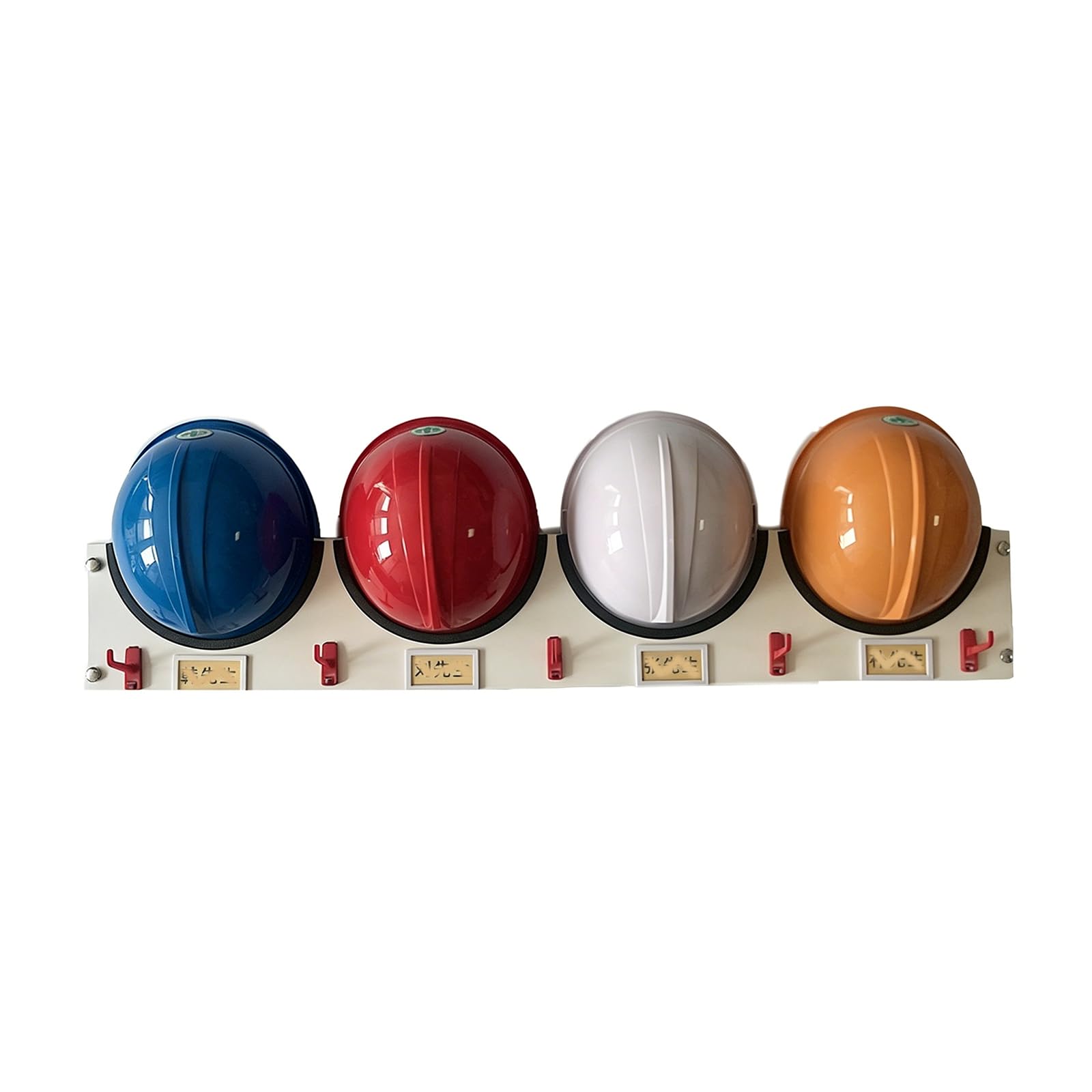 Porte-casques de sécurité mural avec étiquettes magnétiques nominatives et codes numérotés, rangement pour casques de sécurité destiné aux opérations de sécurité, aux chantiers de construction