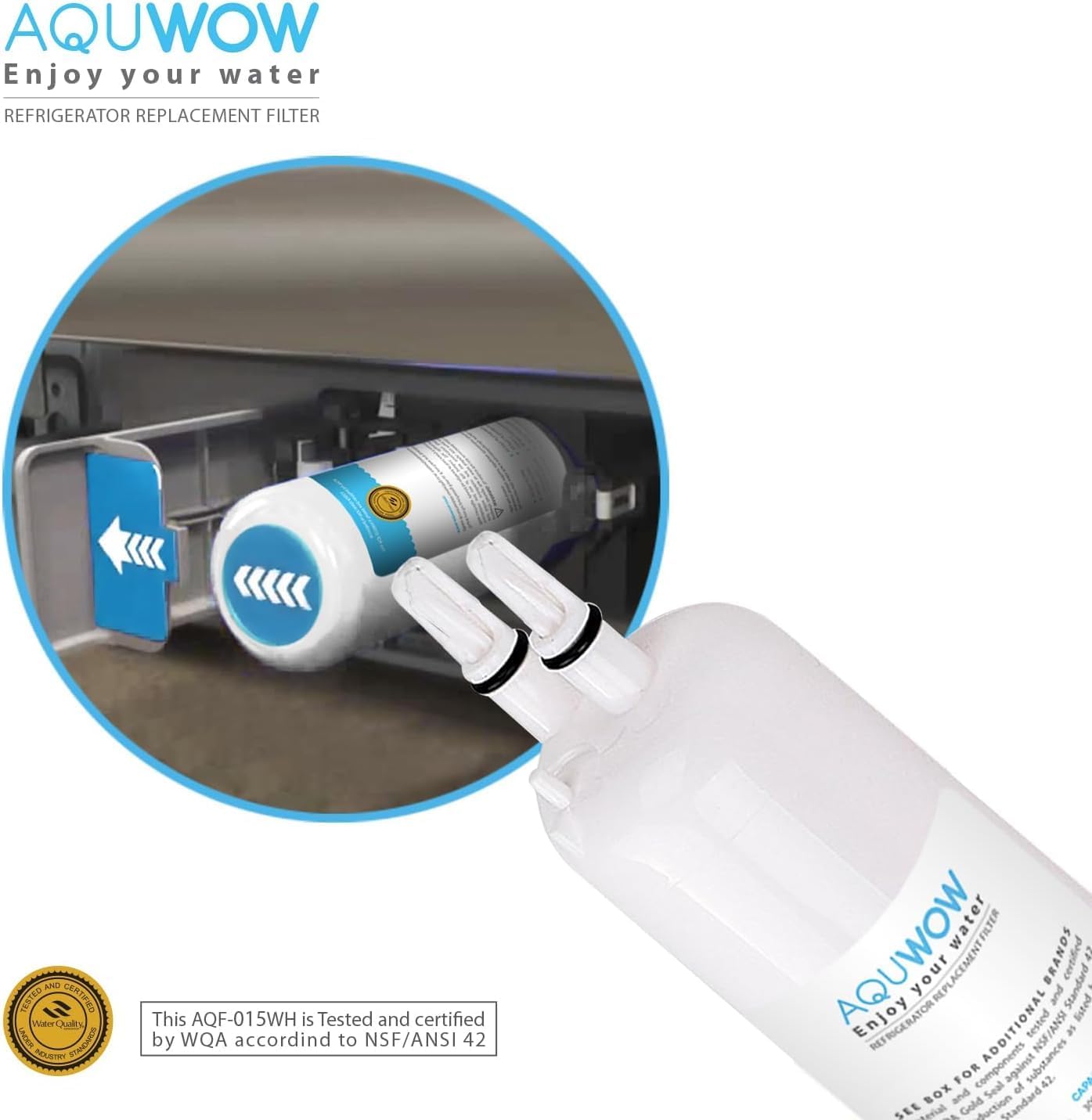Replacement Water Filter For Filter3 – Compatible with 4396841 Refrigerator Water Filter, KAD3RXD1, WHR3RXD1, 4396841, 4396710 Advanced Filtration for Clean and Fresh Drinking Water (2)
