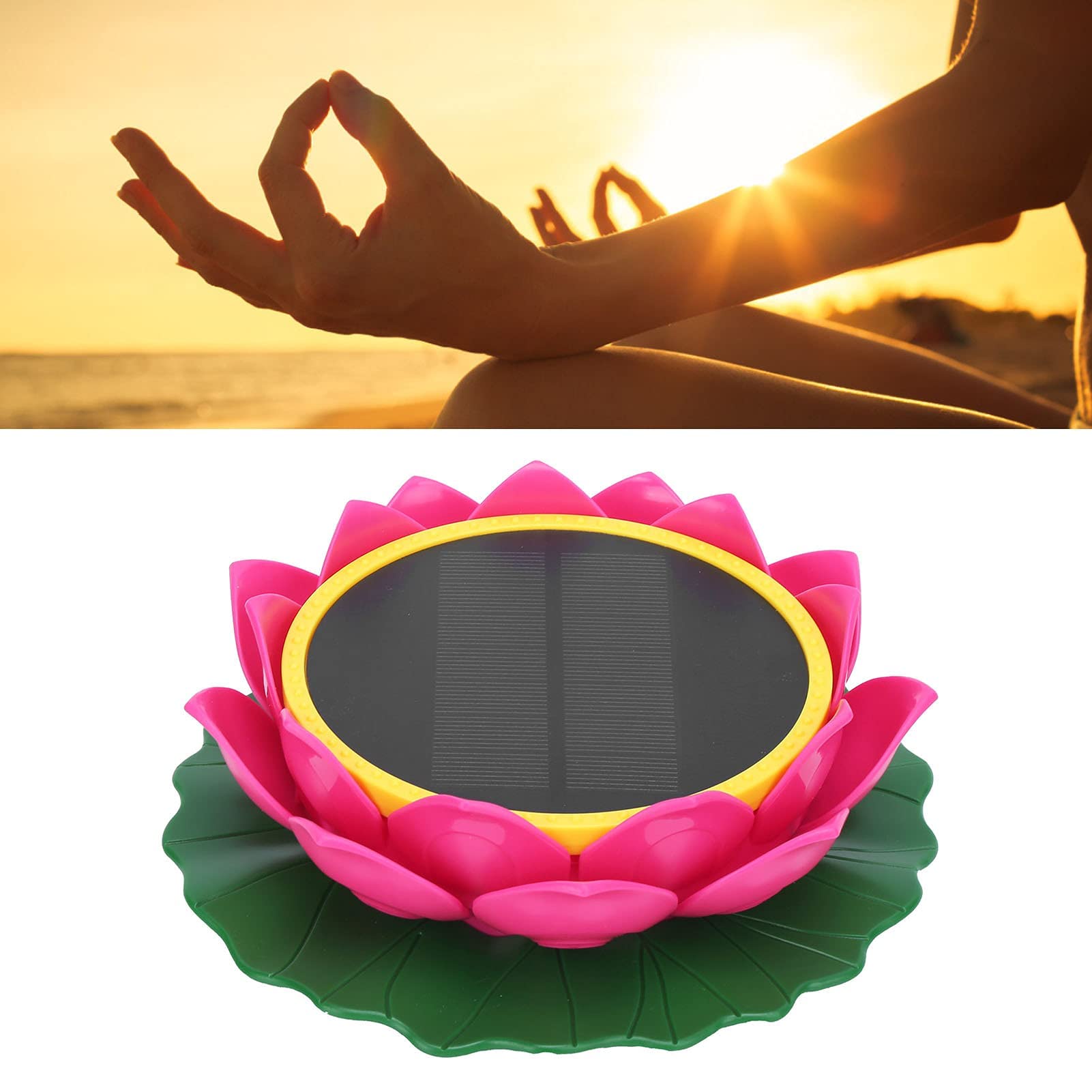 Tnfeeon Lettore di Buddha, a forma di fiore, a energia solare, a prova di pioggia, macchina per cantare zombie a terra per cantare le scritture per tempio domestico giardino all'aperto