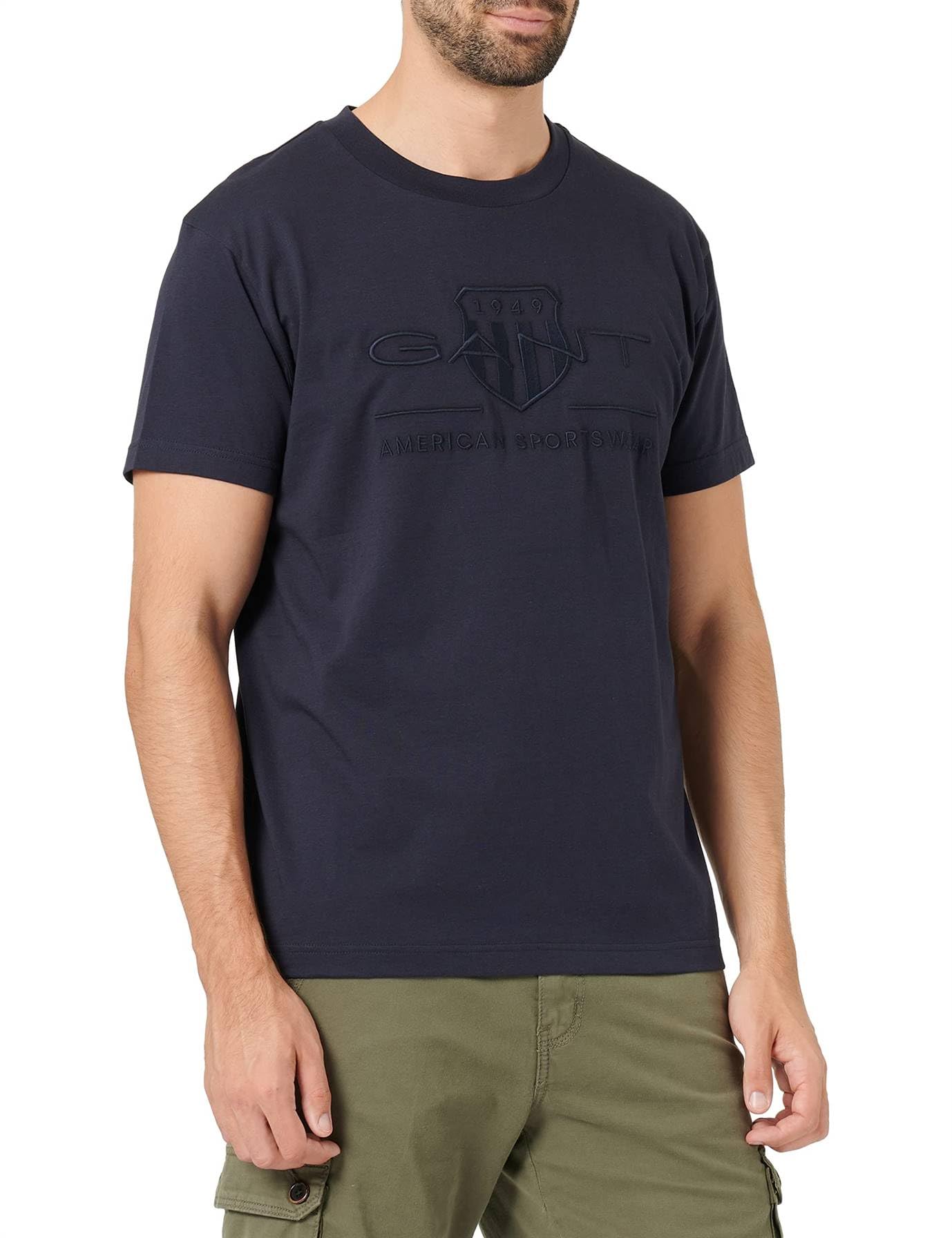 GANT REG Tonal Shield SS T-Shirt, Evening Blue, L