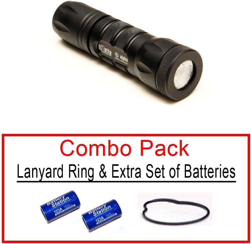 Elzetta A113 Single Cell Flashlight with Standard Bezel and High/Low Tailcap Combo Pack