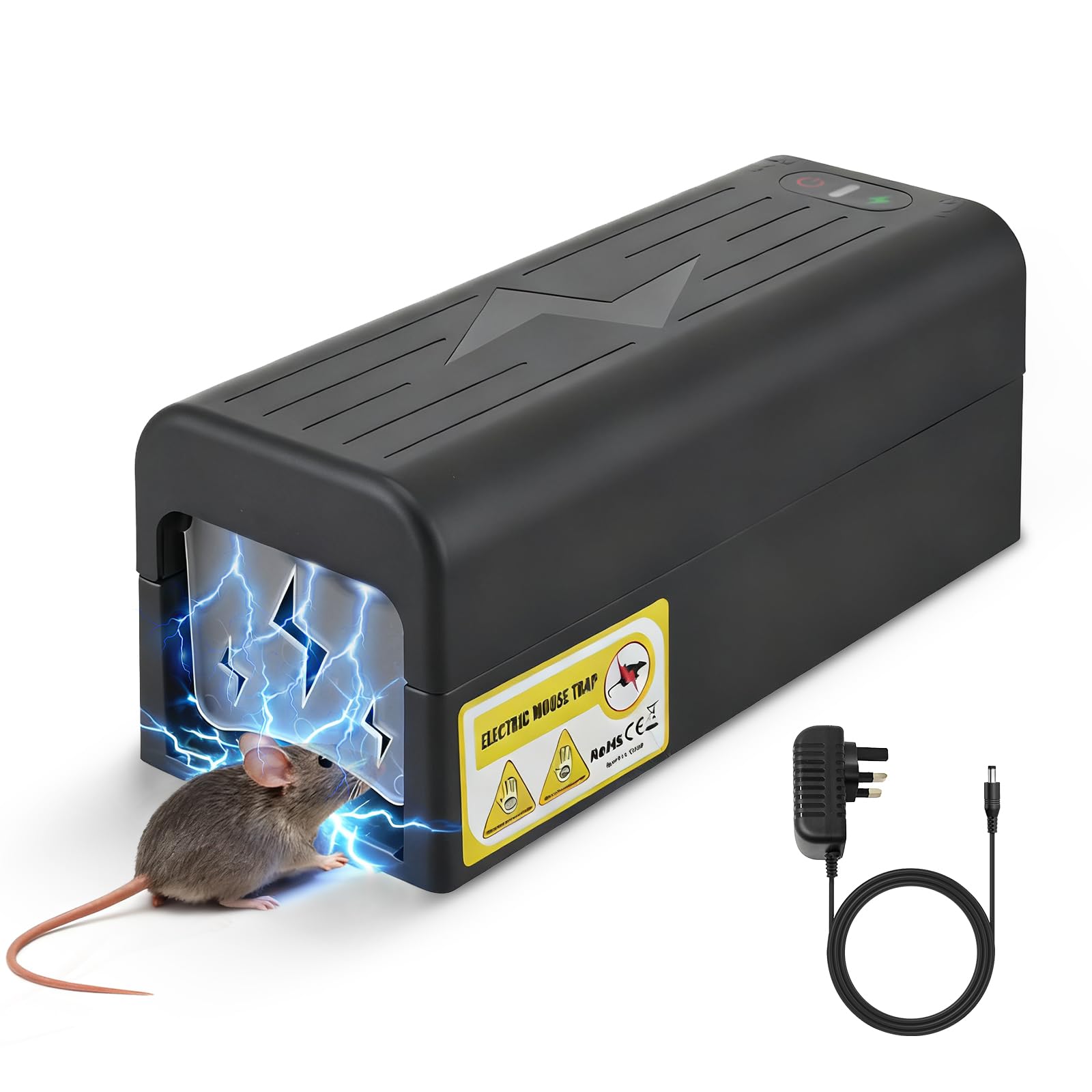 Delousiber Electric Mouse Trap, Rat Traps that Kill Instantly, Safe Mouse Trap for Indoors, Electronic Rat Killer High Voltage, Plug In Mice Repeller Rodent Zapper for Kitchen, Garage, Warehouse