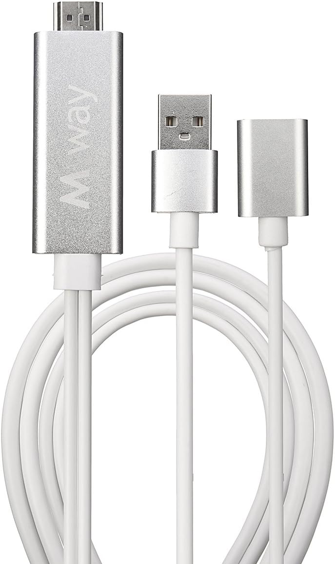 M.Way Aluminium MHL Micro USB to HDMI Cable Digital AV Adapter Plug and Play HD 1080P Miracast AirPlay Mirroring/ HDTV Adapter for iPhone 7/7 Plus, 6/6 plus 5/5s, iPad, iPod, Sangsung S6 S5 Note 5