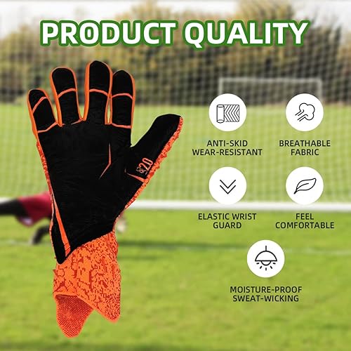 Miniatura 8 de Scott Edward Guantes de portero de fútbol para niños y adultos, kit de portero de fútbol premium, súper agarre y protección, talla 678910