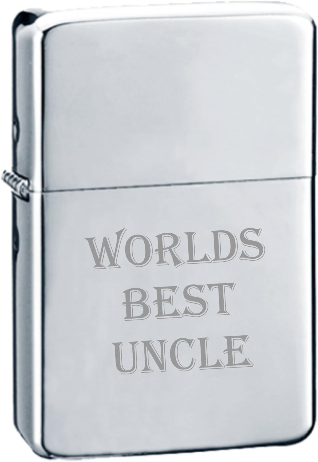 Uncle Engraved Polished Chrome Lighter No 83 can be personalised engraved free of charge