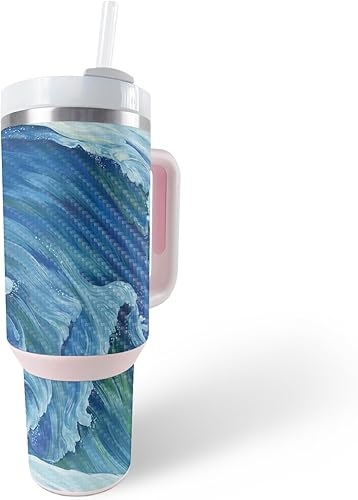 Miniatura 10 de MightySkins - Skin de fibra de carbono compatible con Stanley The Quencher H2.0 FlowState vaso de 40 onzas  Panda Hello  Acabado de fibra de carbono