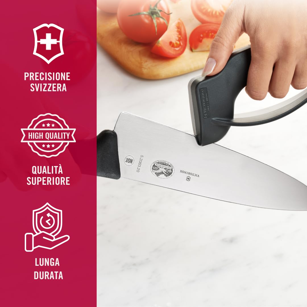 Victorinox Affilacoltelli Professionale, Affilatore, Knife Sharpener, Robusto Manico Sintetico, In due colori, Nero/Grigio