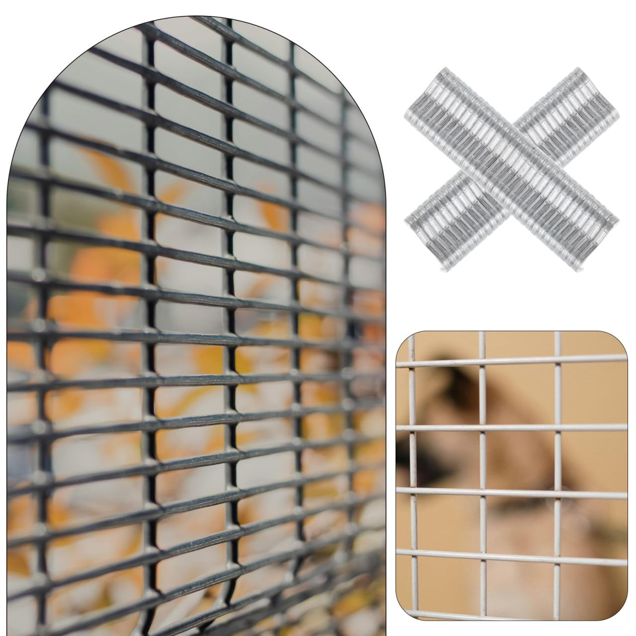 Lurrose 600Pcs M-Type Staples, Wire Cage Clips for Fence and Mesh Repair