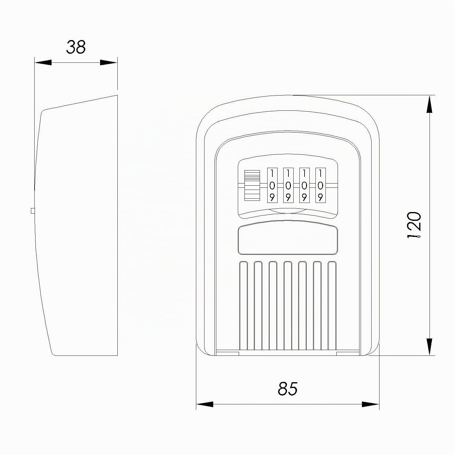 IFAM Guardallaves de Pared G1 con Combinación de 4 Dígitos, Capacidad para 5 Llaves, Caja de Seguridad de Aleación de Aluminio, Candado Fijo para Exterior, Deportes y Alquiler Vacacional