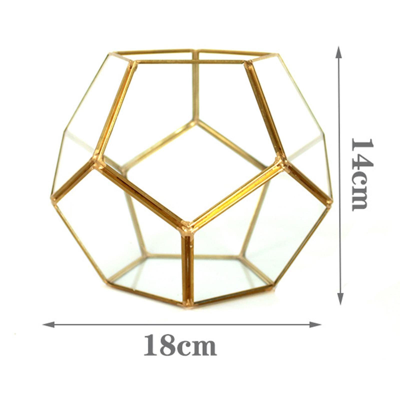 Geometric Terrarium Invernadero Decorativo de Vidrio Soporte para Plantas Arreglo Floral Diseño Moderno Adecuado para Sala de Estar Escrito, con Cobre