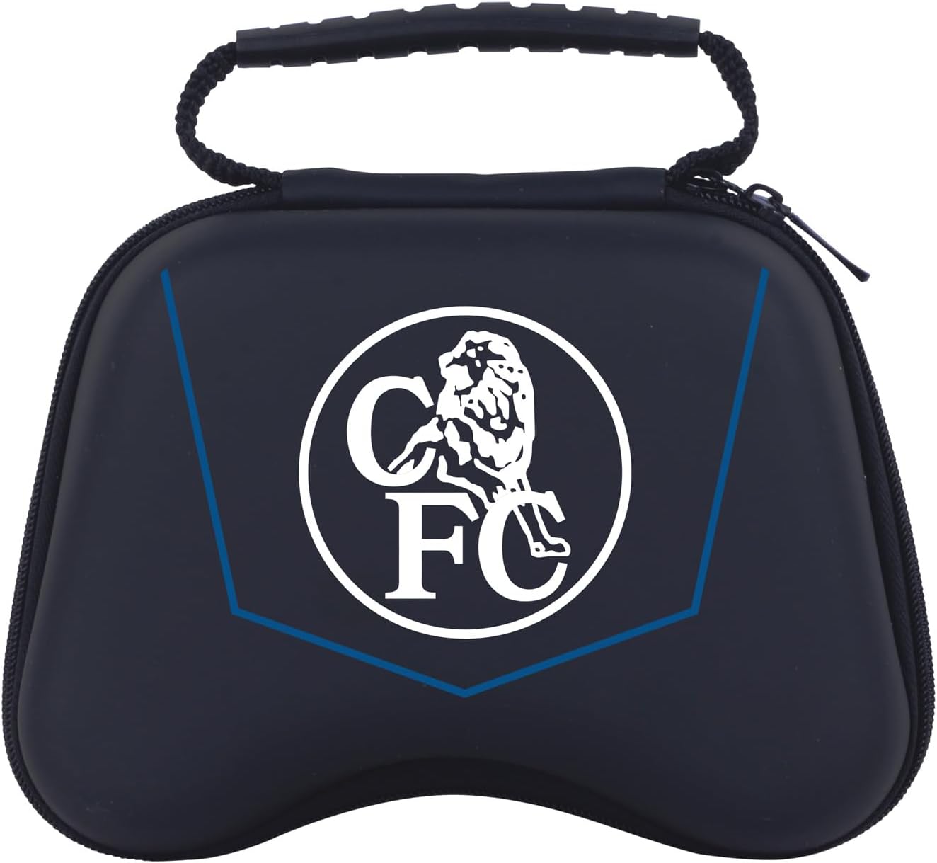 Head Case Designs Officially Licensed Chelsea Football Club Lions Black Graphic Logo Hard Storage Travel Carry Case Compatible with Sony PS5 DualSense & Xbox Controller