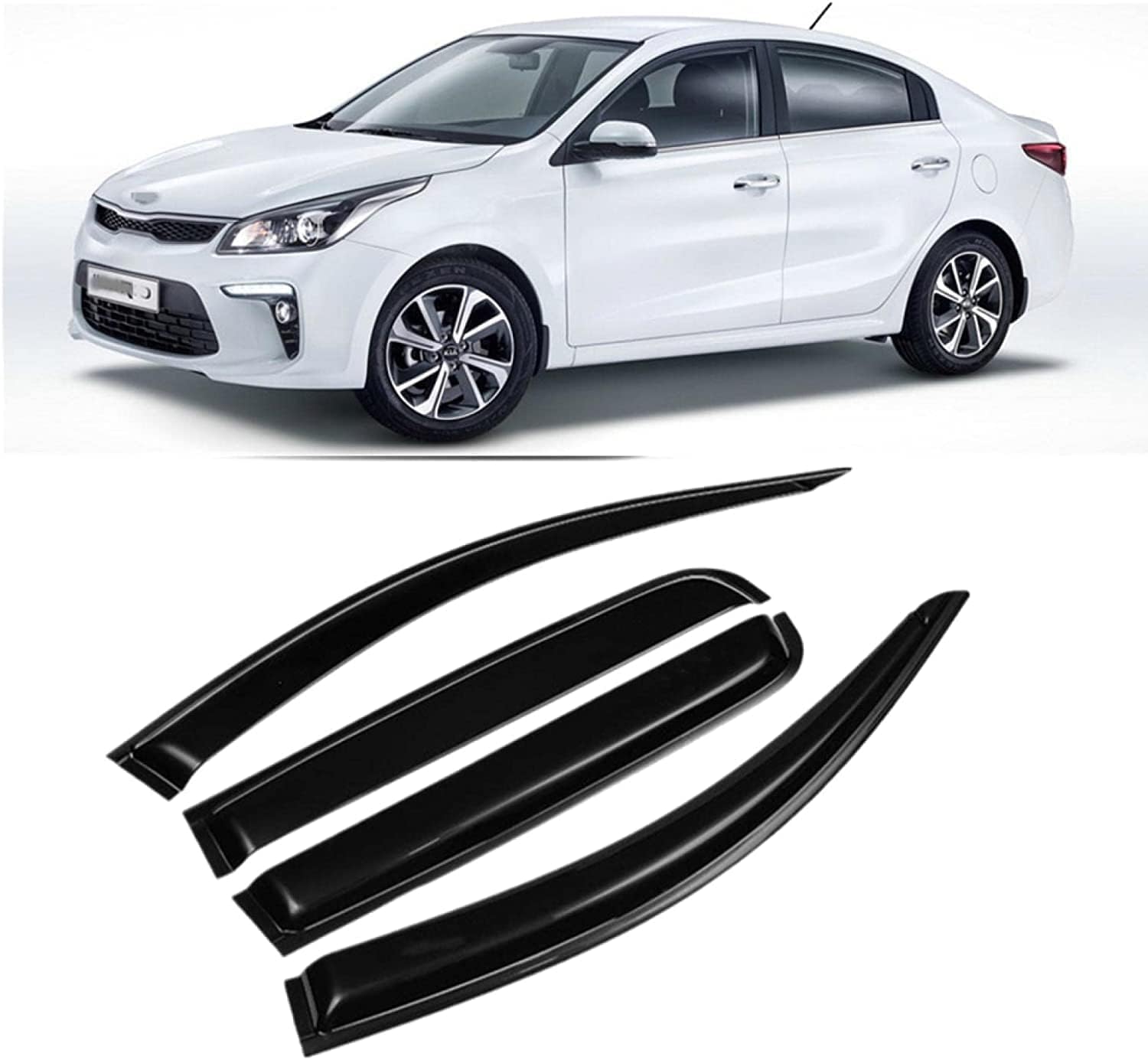 PANXUC Car Wind Deflectors for Kia Rio 4 MK4 2018-2022, Side Window Wind Rain Deflector Window Visor Sun Rain Guard Smoke Guards