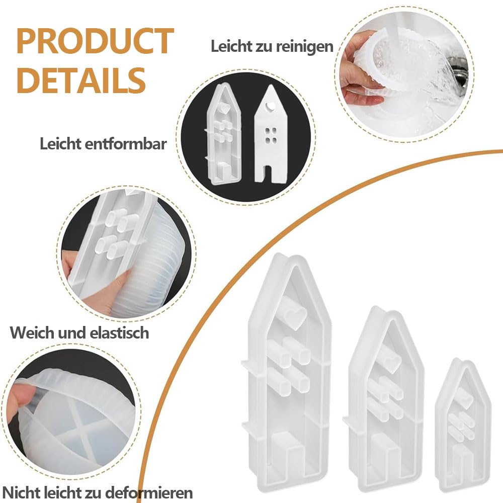 5 Stampi In Silicone A Forma Di Casa Per Candele, Sapone, Resina E Gesso – Flessibili E Riutilizzabili