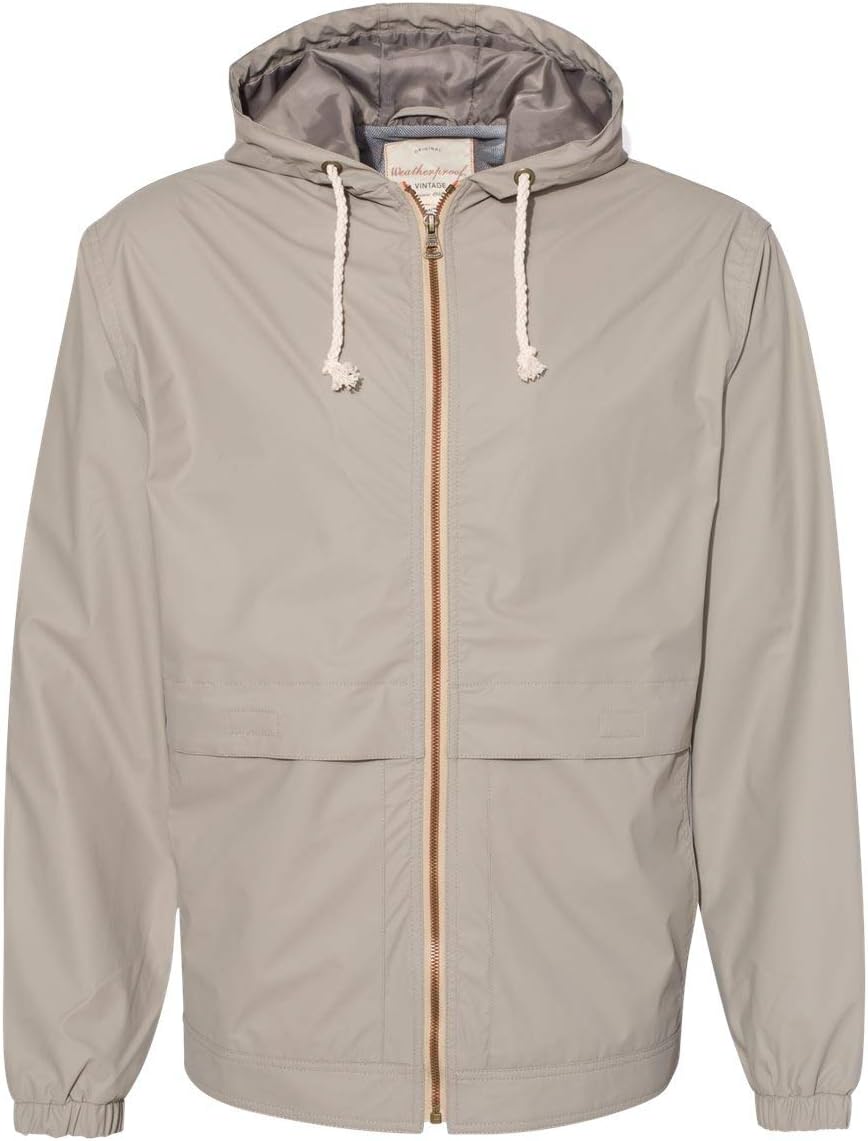 Weatherproof Vintage Hooded Rain Jacket L Khaki