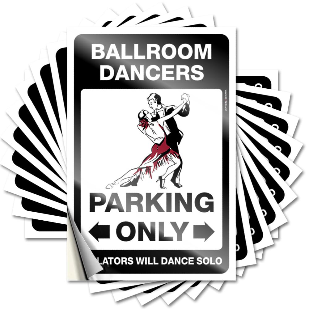 Ballroom Dancers Parking Only Square Quote | Front Porch Fall Decor Waterproof Vinyl Bumper Texas Removable Decal Peel Stick(12X18CM)
